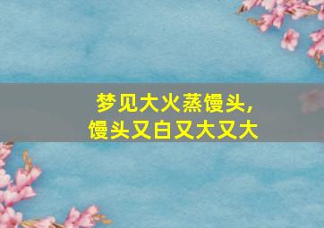 梦见大火蒸馒头,馒头又白又大又大