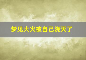 梦见大火被自己浇灭了