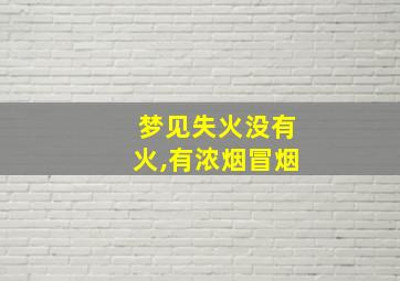 梦见失火没有火,有浓烟冒烟