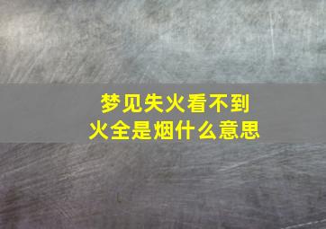 梦见失火看不到火全是烟什么意思