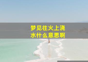 梦见往火上浇水什么意思啊