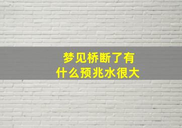 梦见桥断了有什么预兆水很大