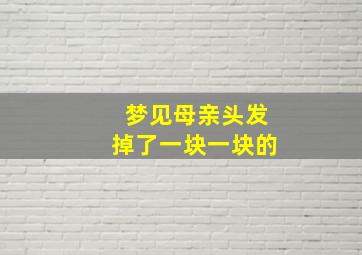 梦见母亲头发掉了一块一块的