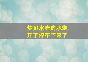 梦见水壶的水烧开了停不下来了