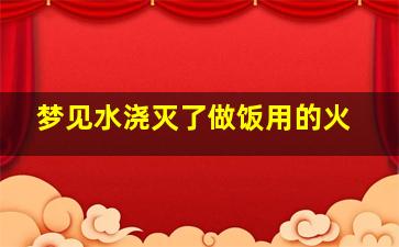 梦见水浇灭了做饭用的火