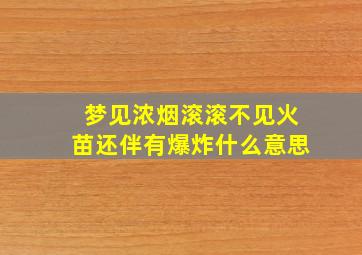 梦见浓烟滚滚不见火苗还伴有爆炸什么意思