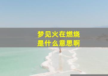 梦见火在燃烧是什么意思啊