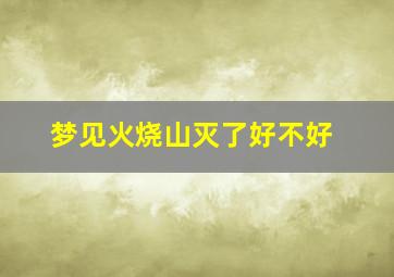 梦见火烧山灭了好不好