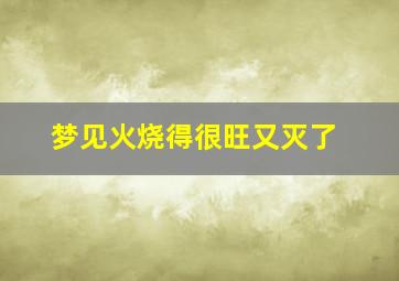 梦见火烧得很旺又灭了