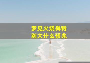 梦见火烧得特别大什么预兆