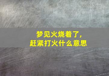 梦见火烧着了,赶紧打火什么意思