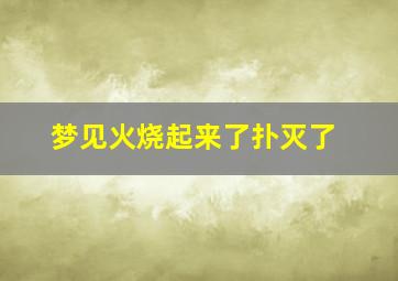 梦见火烧起来了扑灭了