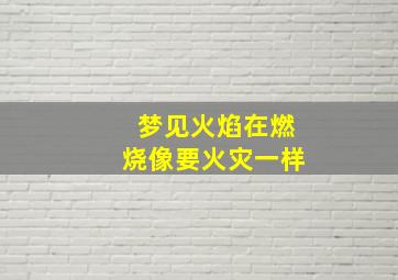 梦见火焰在燃烧像要火灾一样