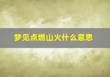 梦见点燃山火什么意思