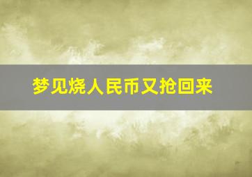 梦见烧人民币又抢回来