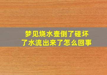 梦见烧水壶倒了碰坏了水流出来了怎么回事