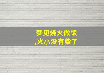 梦见烧火做饭,火小没有柴了