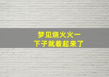 梦见烧火火一下子就着起来了