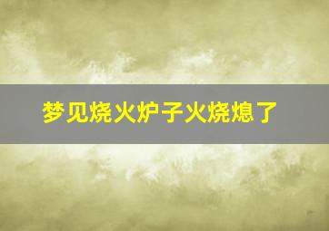 梦见烧火炉子火烧熄了