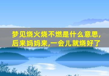 梦见烧火烧不燃是什么意思,后来妈妈来,一会儿就烧好了