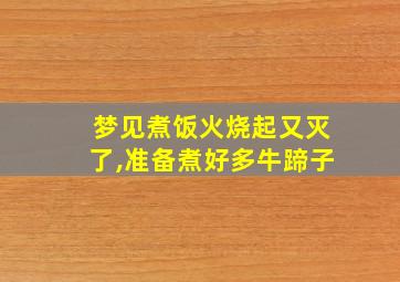 梦见煮饭火烧起又灭了,准备煮好多牛蹄子