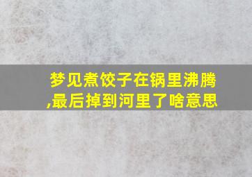 梦见煮饺子在锅里沸腾,最后掉到河里了啥意思