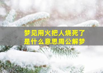 梦见用火把人烧死了是什么意思周公解梦