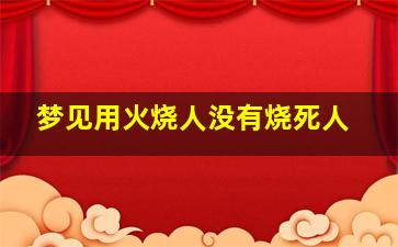 梦见用火烧人没有烧死人