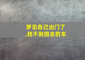 梦见自己出门了,找不到回去的车