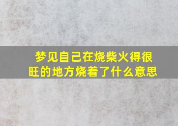 梦见自己在烧柴火得很旺的地方烧着了什么意思