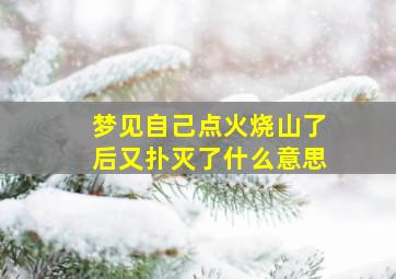 梦见自己点火烧山了后又扑灭了什么意思