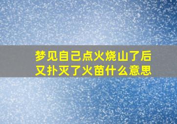 梦见自己点火烧山了后又扑灭了火苗什么意思