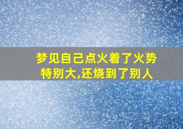 梦见自己点火着了火势特别大,还烧到了别人