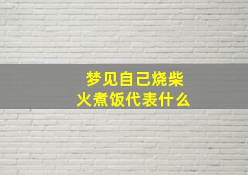 梦见自己烧柴火煮饭代表什么