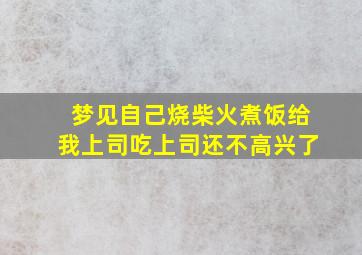 梦见自己烧柴火煮饭给我上司吃上司还不高兴了