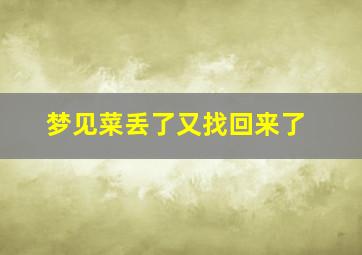 梦见菜丢了又找回来了