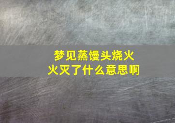 梦见蒸馒头烧火火灭了什么意思啊