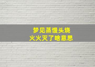 梦见蒸馒头烧火火灭了啥意思