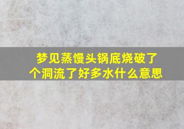 梦见蒸馒头锅底烧破了个洞流了好多水什么意思