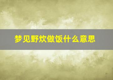 梦见野炊做饭什么意思