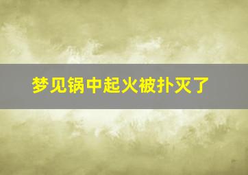 梦见锅中起火被扑灭了