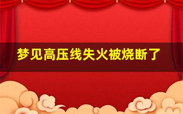 梦见高压线失火被烧断了