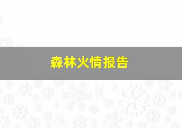 森林火情报告