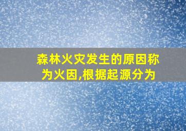 森林火灾发生的原因称为火因,根据起源分为