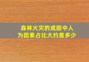 森林火灾的成因中人为因素占比大约是多少