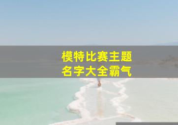 模特比赛主题名字大全霸气