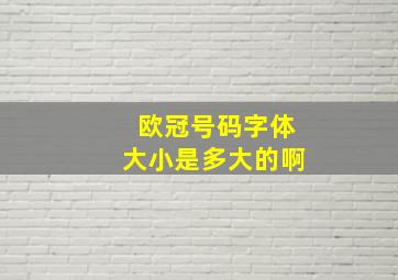 欧冠号码字体大小是多大的啊