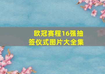 欧冠赛程16强抽签仪式图片大全集