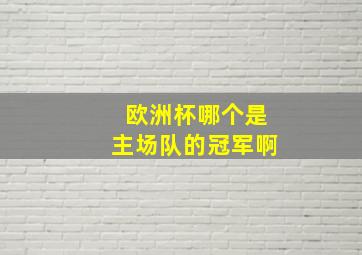 欧洲杯哪个是主场队的冠军啊