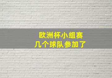 欧洲杯小组赛几个球队参加了